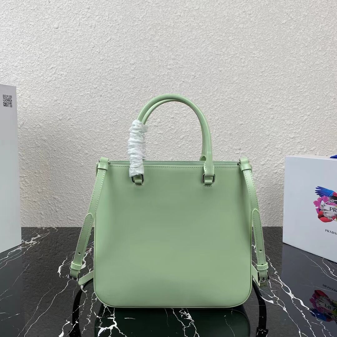 Prada brushed leather tote 1AD330 light green