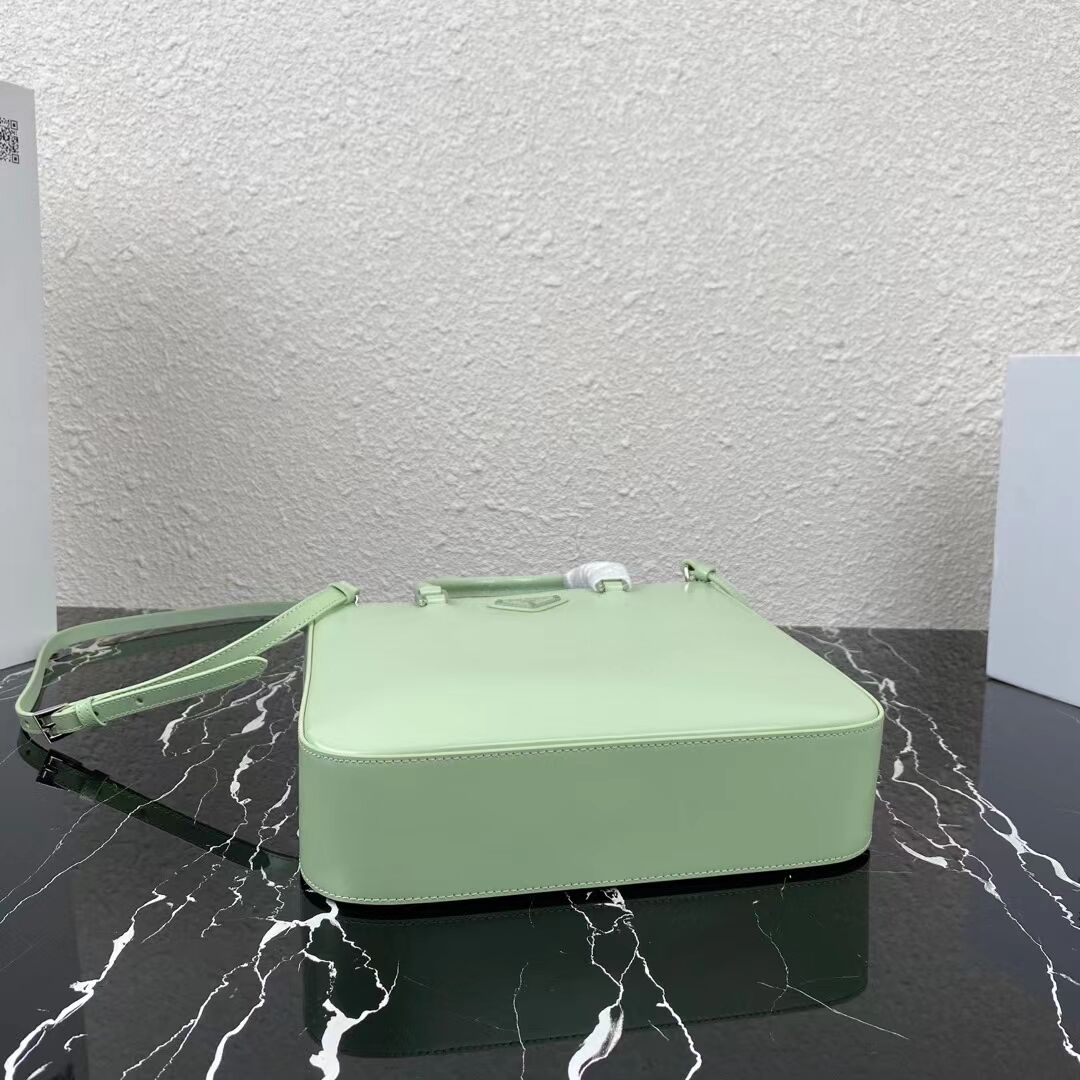 Prada brushed leather tote 1BA330 light green