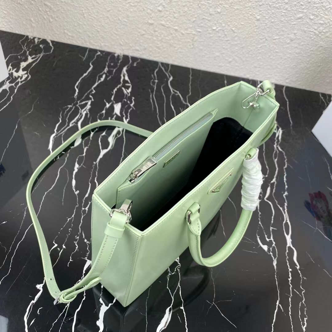 Prada brushed leather tote 1AD330 light green