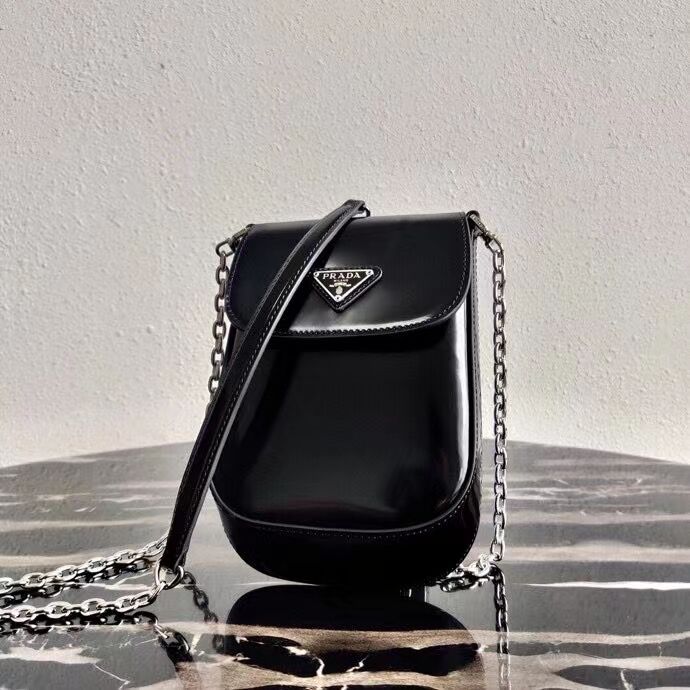 Prada Brushed leather mini-bag 1BH185 black