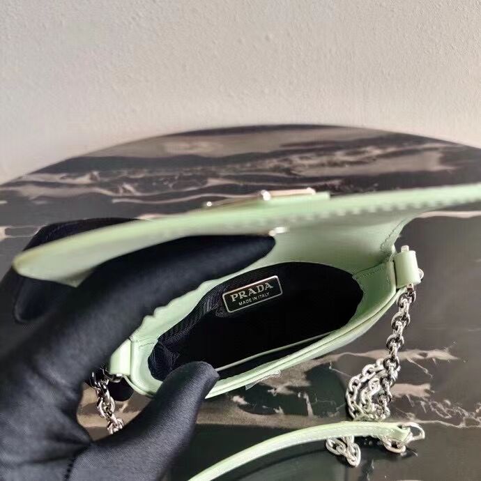 Prada Brushed leather mini-bag 1BH185 light green