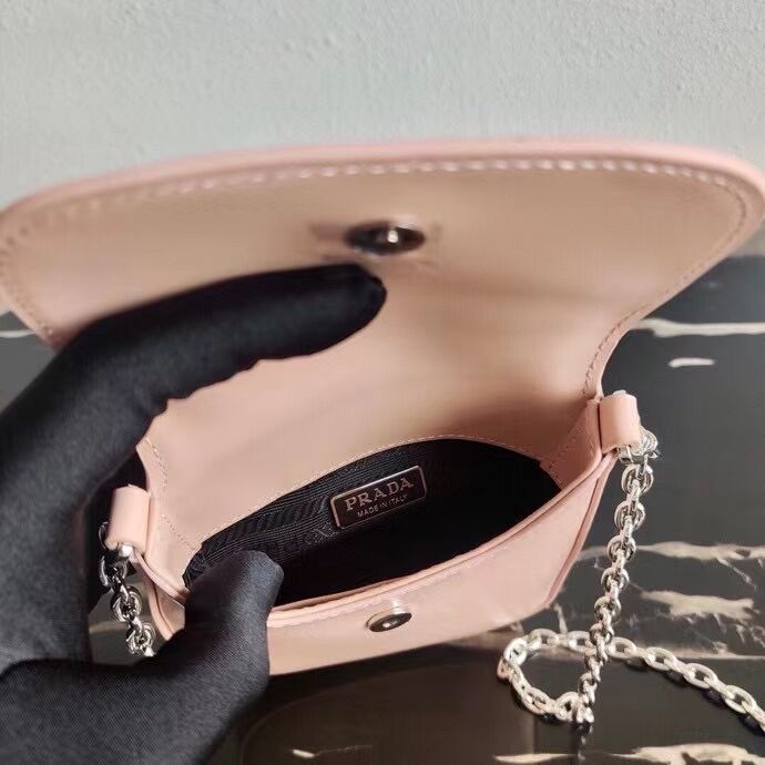 Prada Brushed leather mini-bag 1BH185 light pink