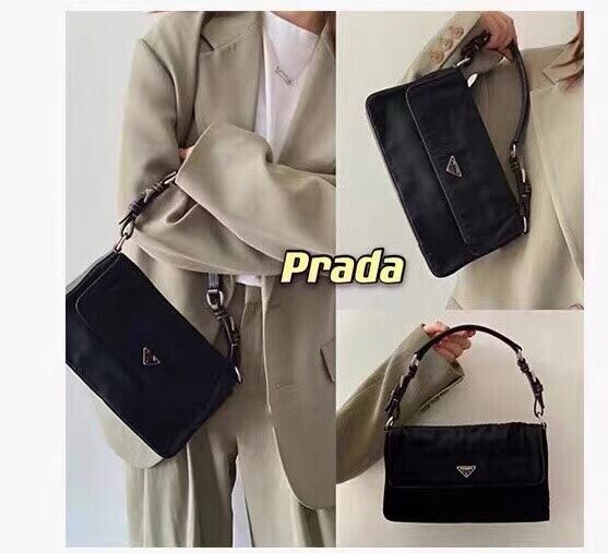 Prada Brushed leather small bag 2AD138 black