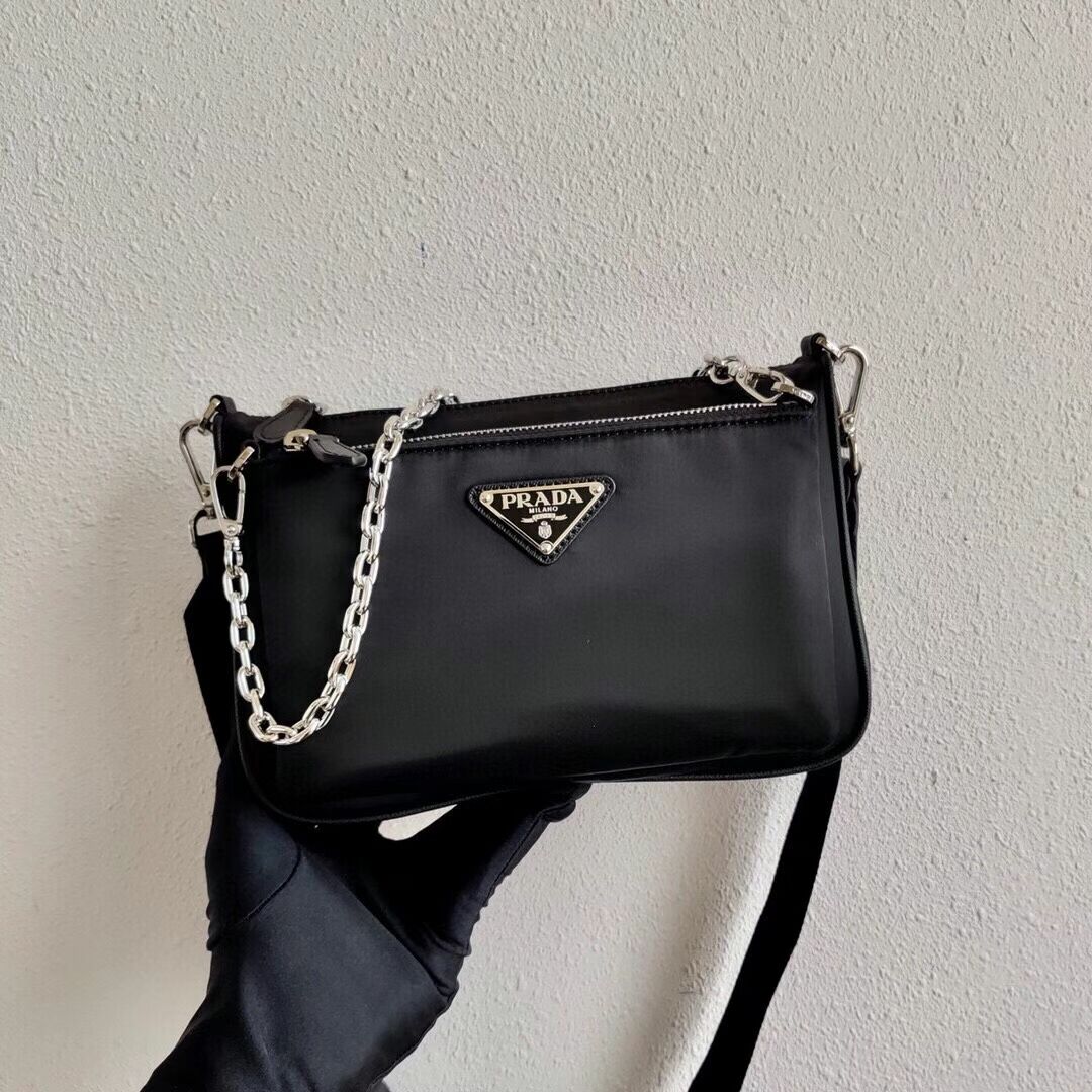 Prada Brushed leather small bag 2BH168 black