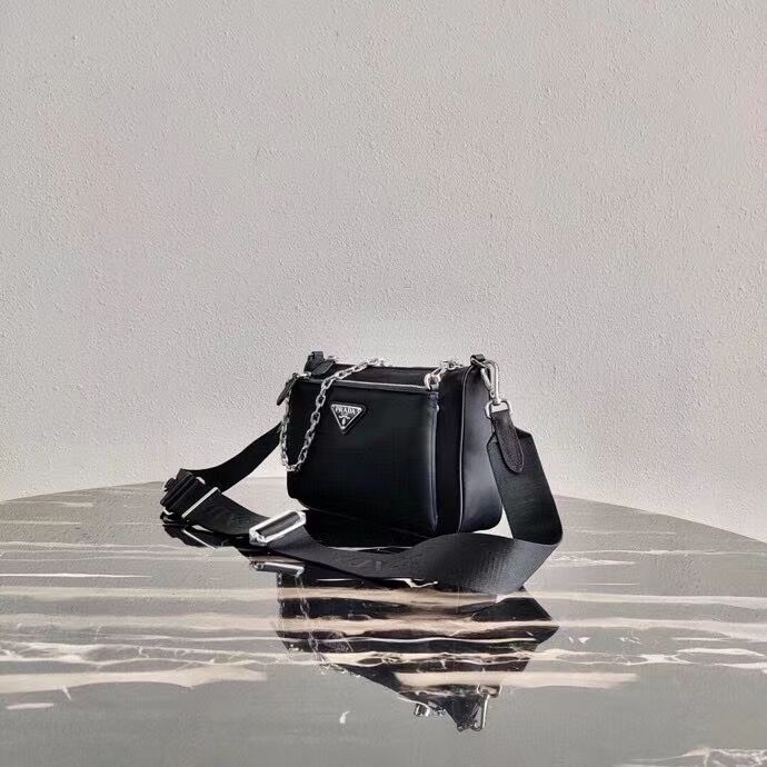 Prada Brushed leather small bag 2BH168 black