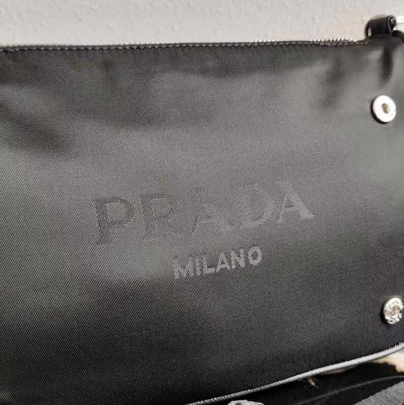 Prada Brushed leather small bag 2BH168 black