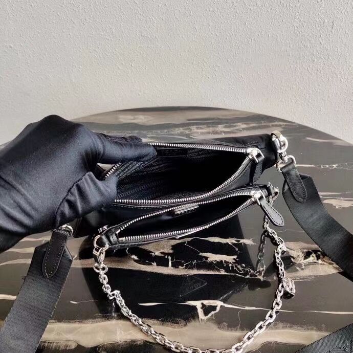Prada Brushed leather small bag 2BH168 black