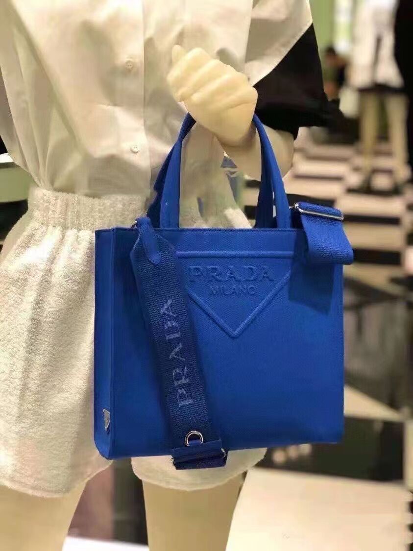 Prada Drill tote bag 1BG382 blue