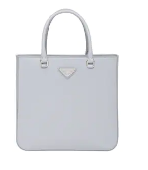 Prada brushed leather tote 1BA330 light grey