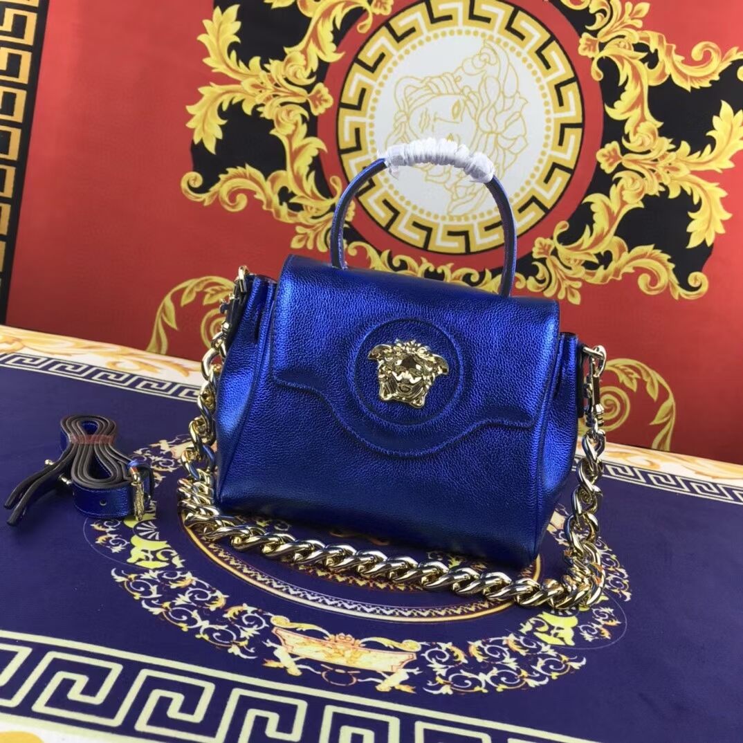 Versace Original Calfskin Leather Bag FS1040 blue