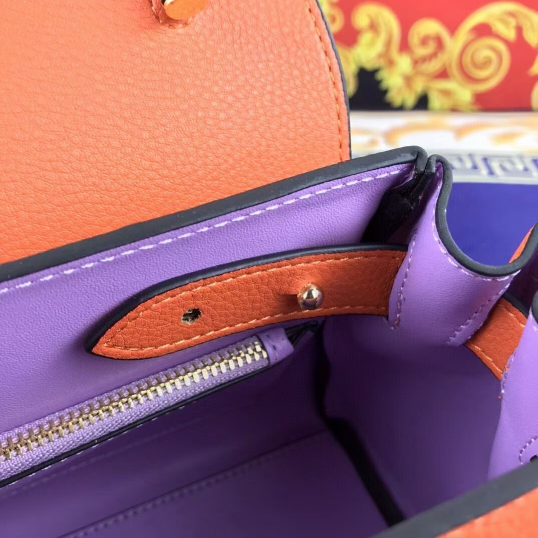 Versace Original Calfskin Leather Bag FS1040 orange