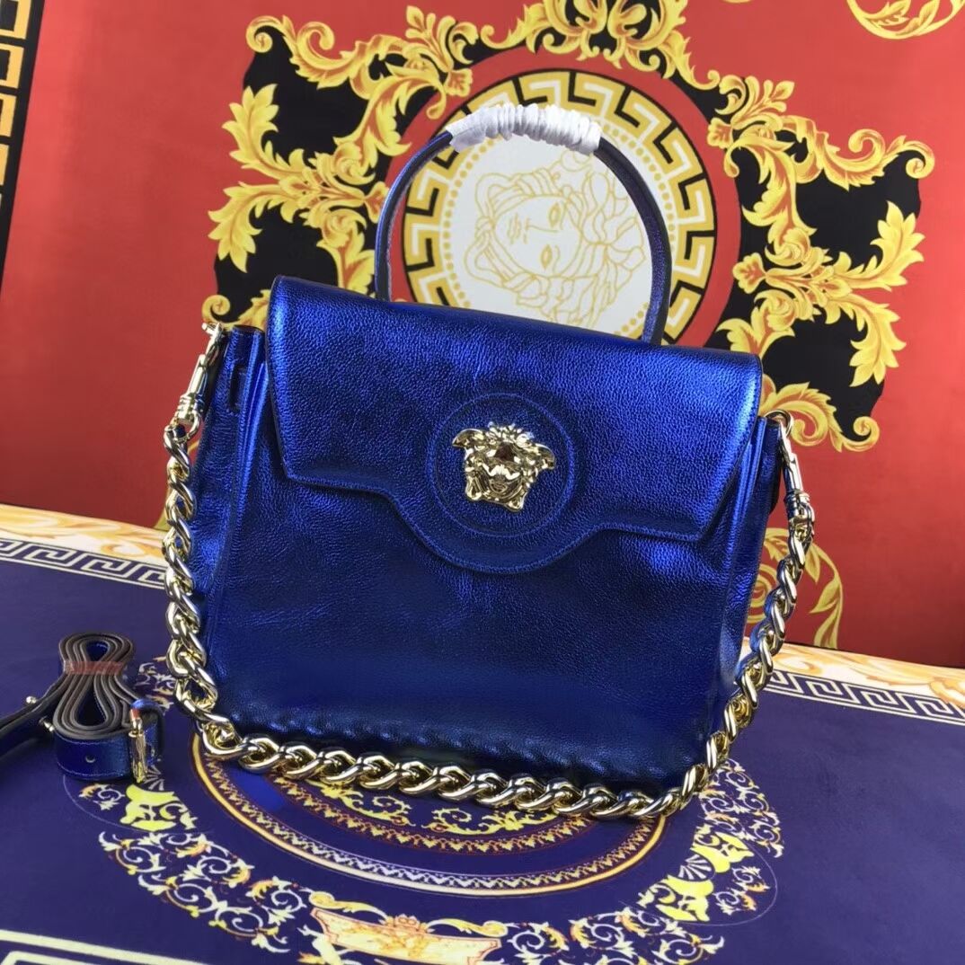 Versace Original medium Calfskin Leather Bag FS1041 blue