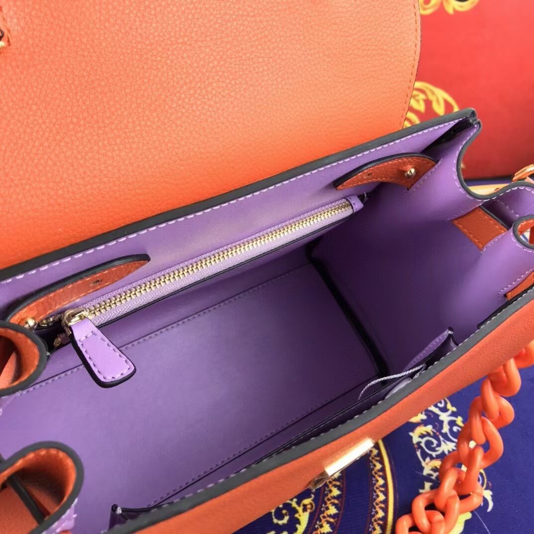 Versace Original medium Calfskin Leather Bag FS1041 orange