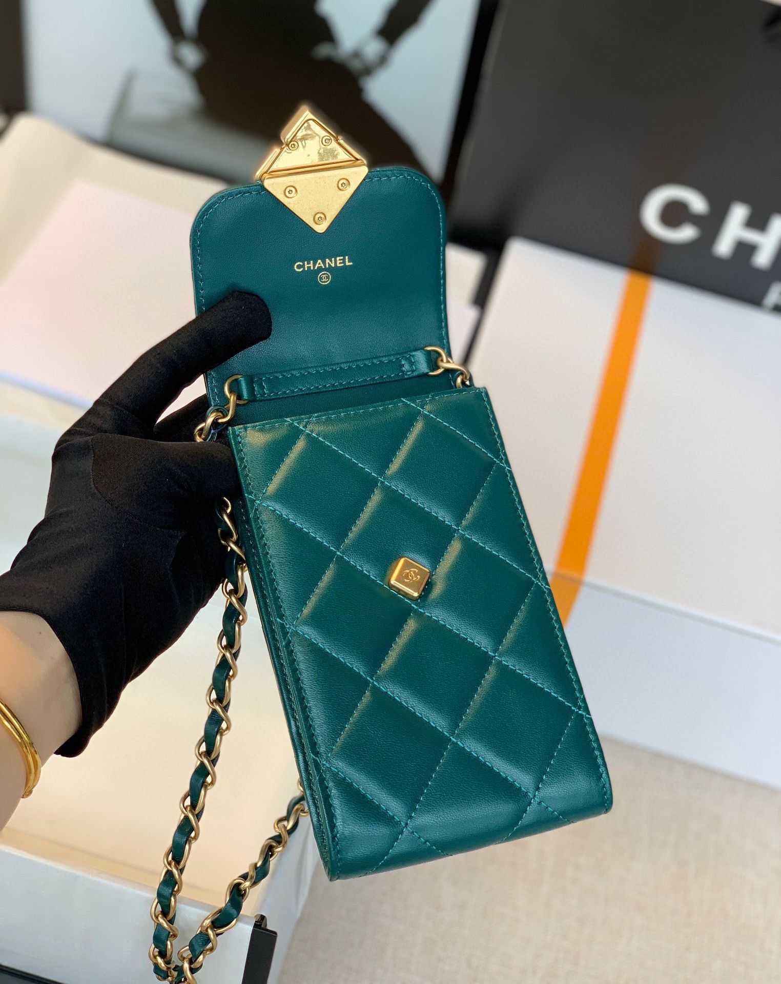 CHANEL Mobile phone case Card Holder AP1188 Green