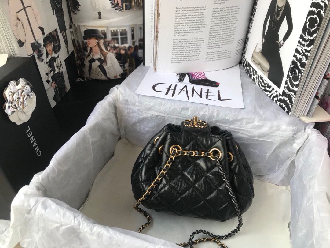 CHANEL Original Leather Rope Bag AS1802 Black