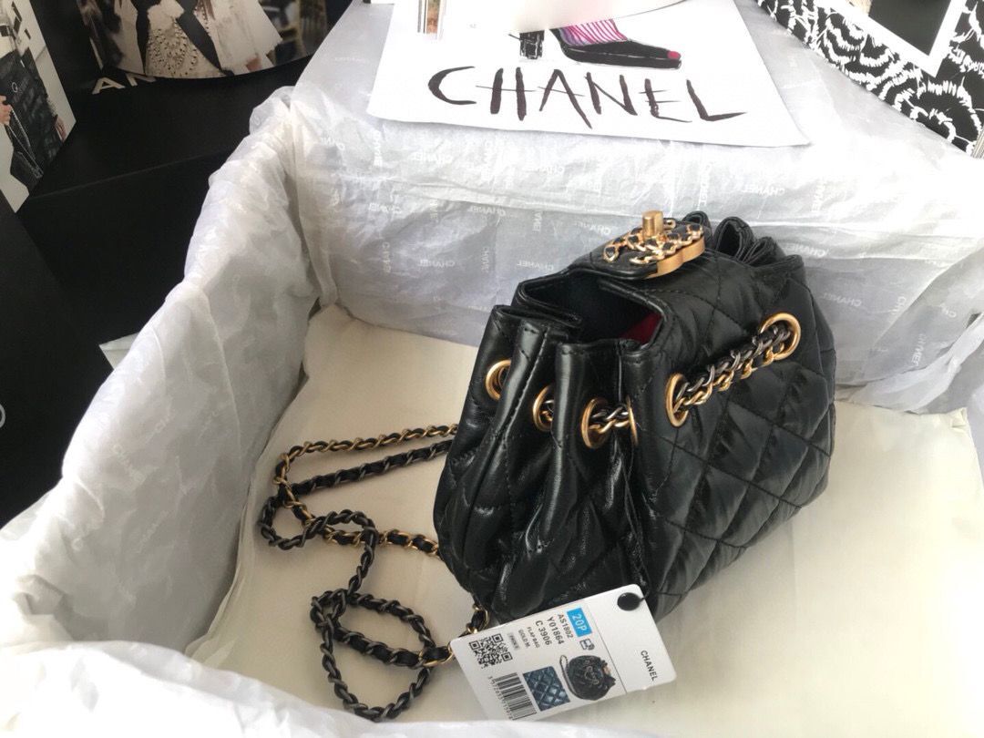 CHANEL Original Leather Rope Bag AS1802 Black