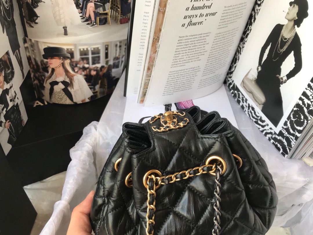 CHANEL Original Leather Rope Bag AS1802 Black