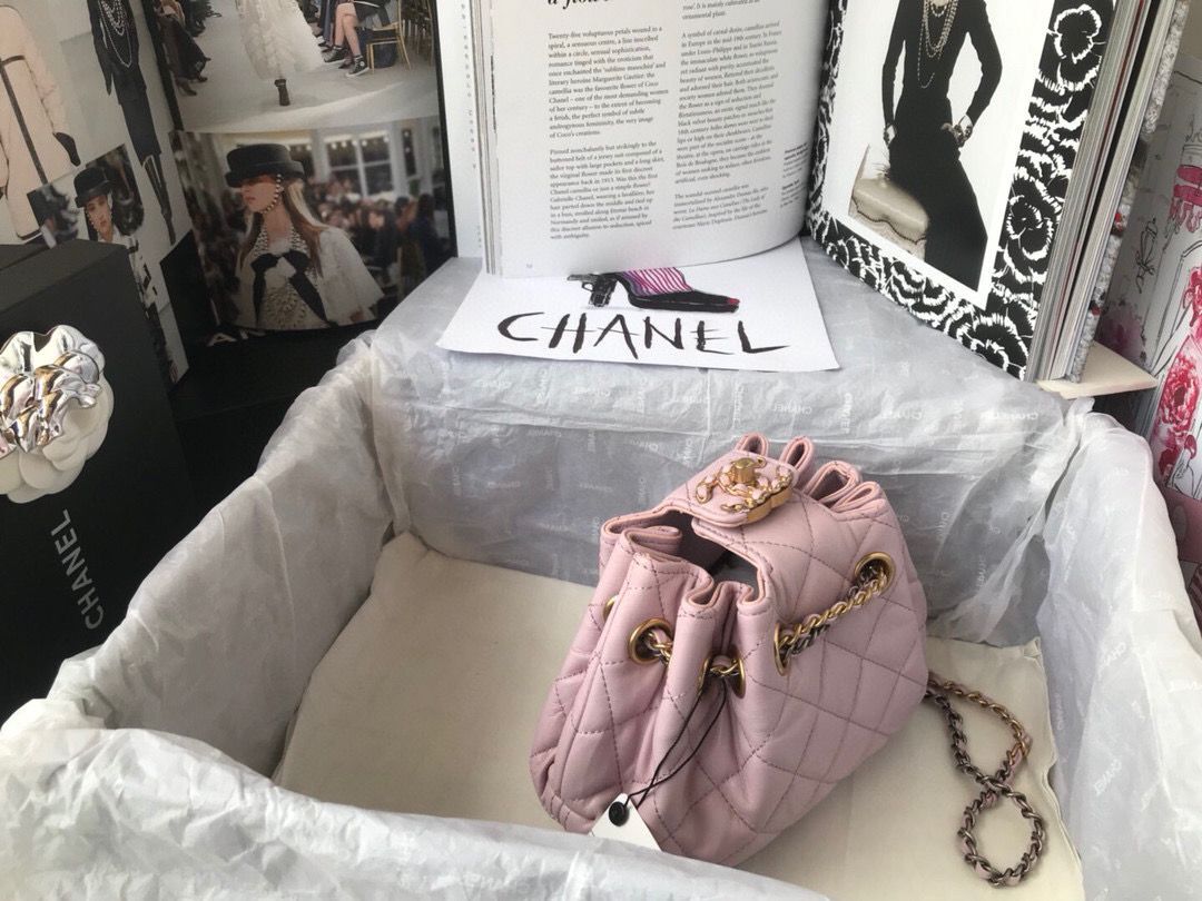 CHANEL Original Leather Rope Bag AS1802 Pink