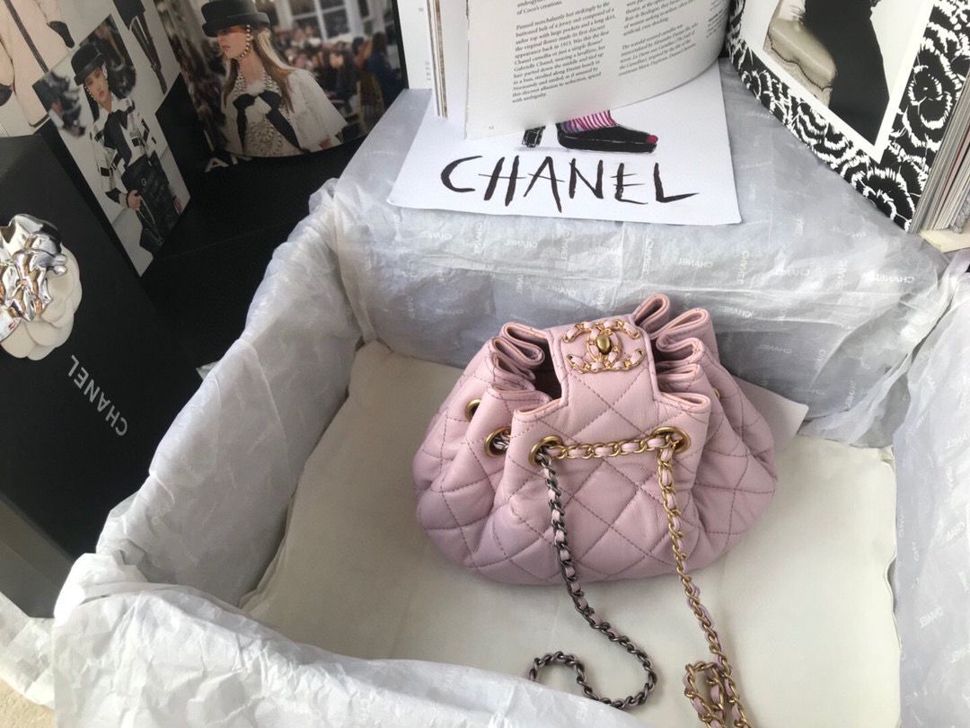 CHANEL Original Leather Rope Bag AS1802 Pink