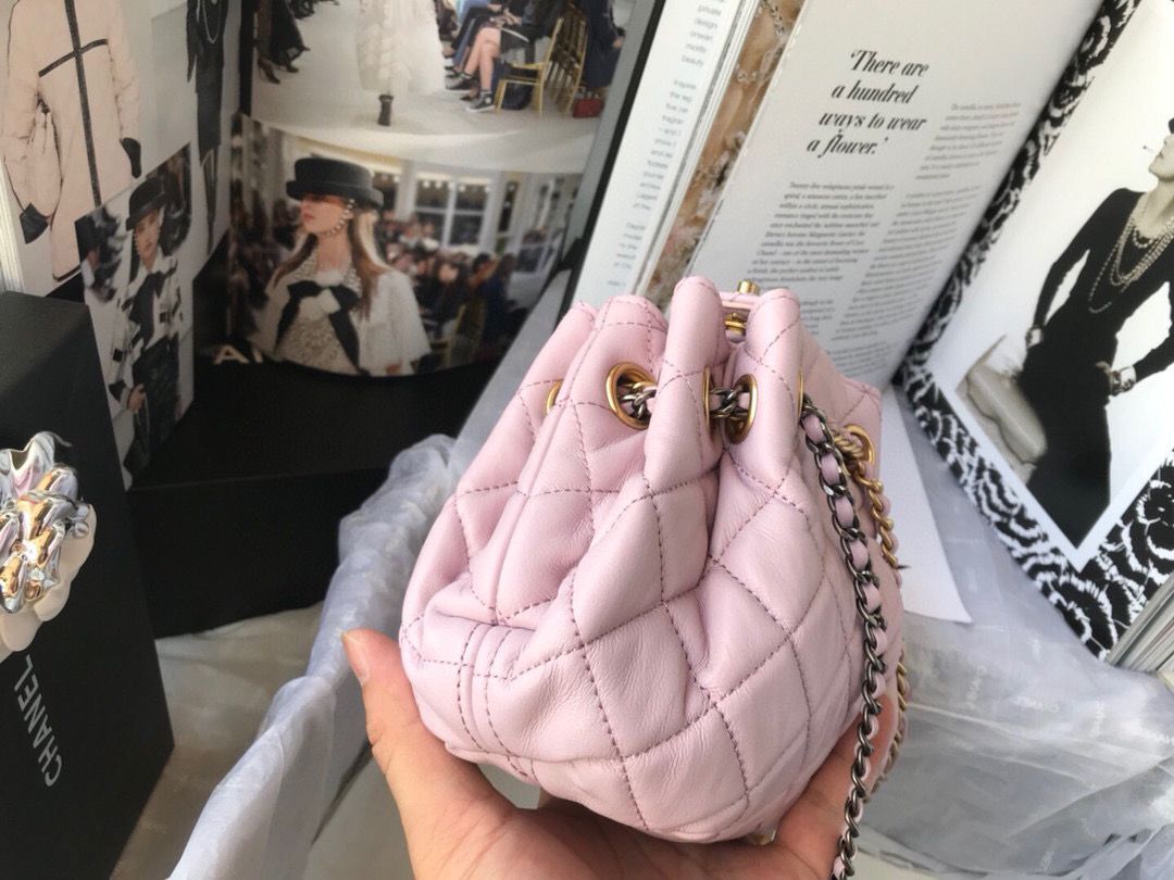 CHANEL Original Leather Rope Bag AS1802 Pink