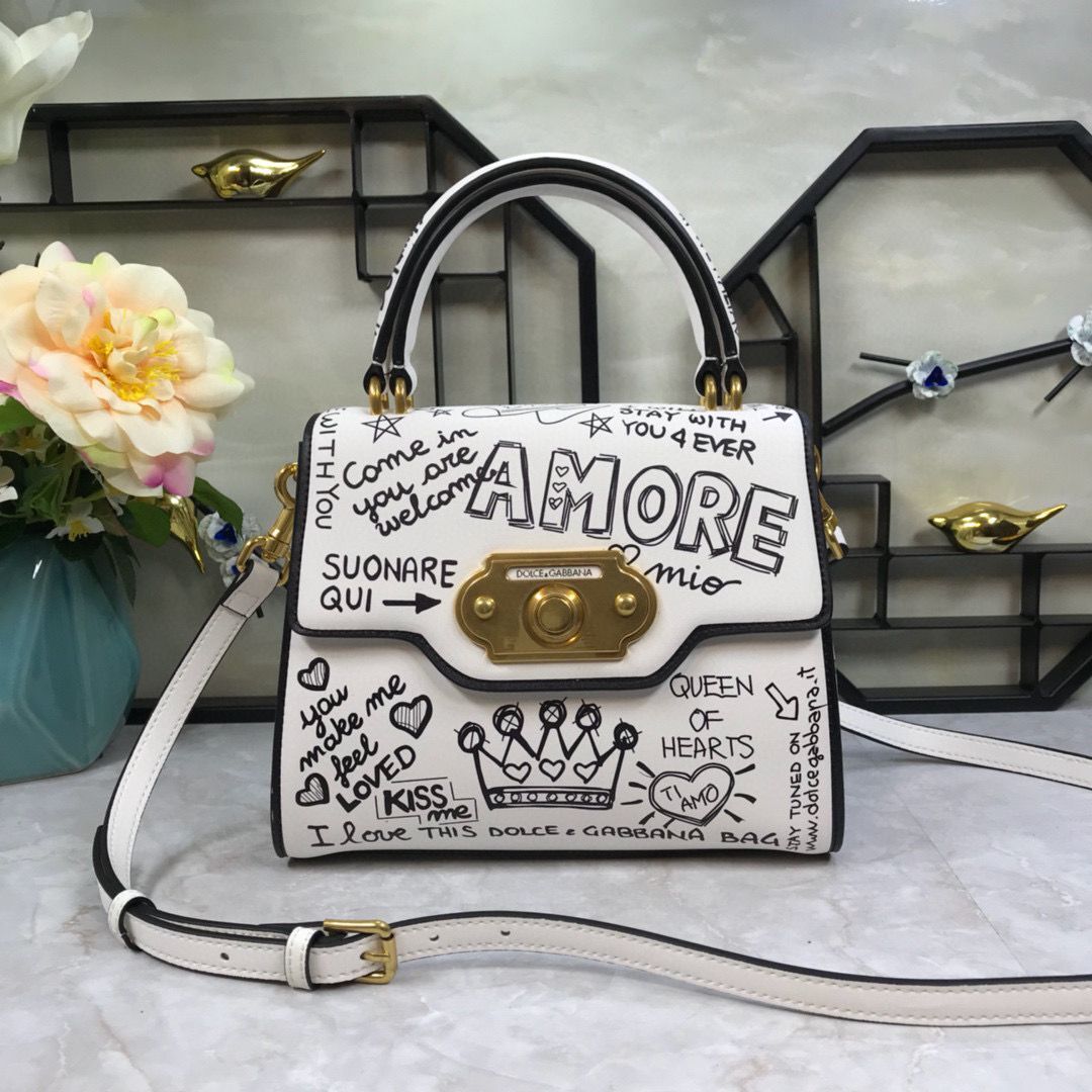 Dolce & Gabbana Origianl Leather 4137 White Graffiti 