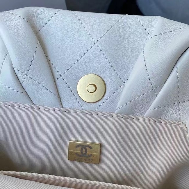 CHANEL Top Handle Leather Bag AS2609 White