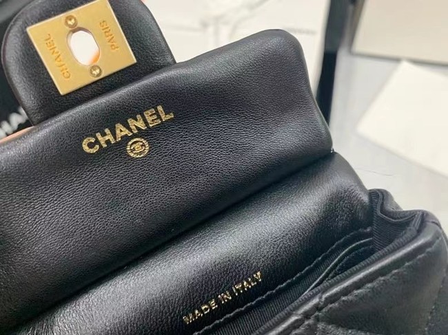 CHANEL Top Handle Micro Mini Wallet On Chain AP2271 Black