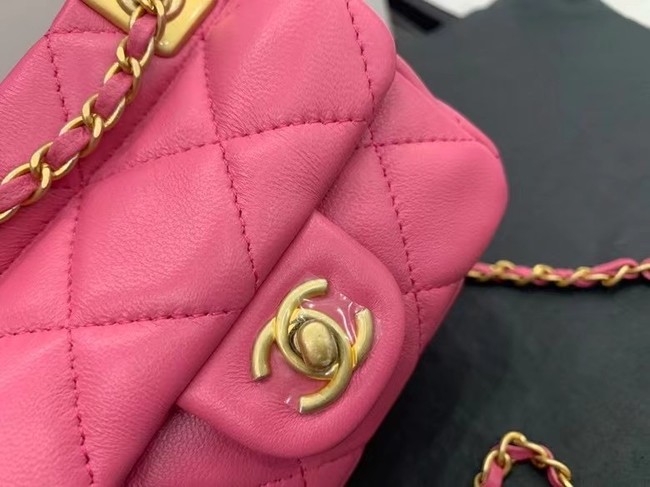 CHANEL Top Handle Micro Mini Wallet On Chain AP2271 rose