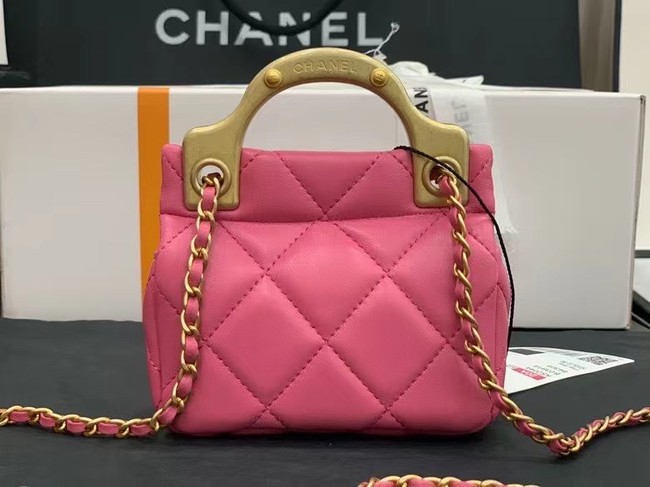 CHANEL Top Handle Micro Mini Wallet On Chain AP2271 rose