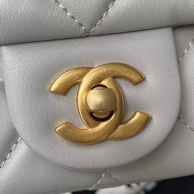 Chanel Flap Shoulder Bag Original leather AS2438 grey