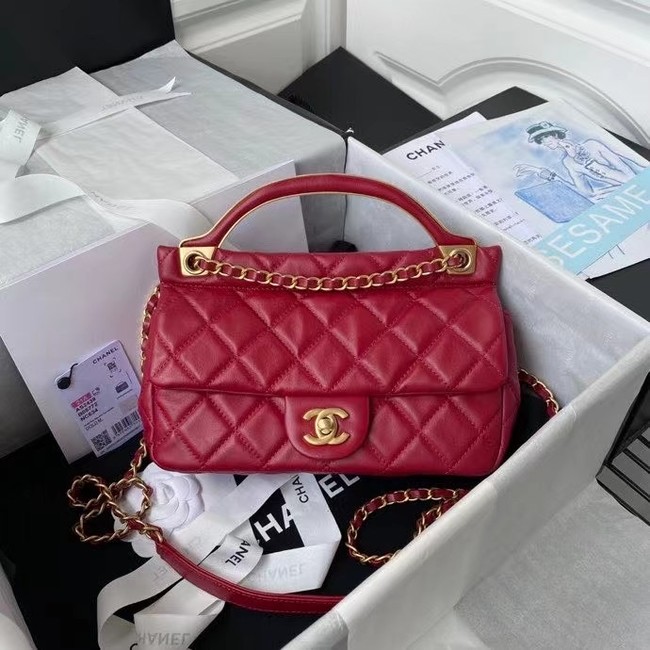 Chanel Flap Shoulder Bag Original leather AS2438 red