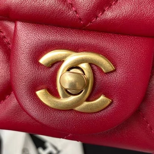 Chanel Flap Shoulder Bag Original leather AS2438 red