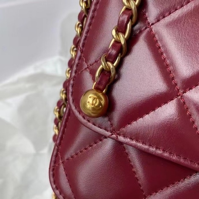 Chanel Flap Shoulder Bag Original leather AS2649 Wine