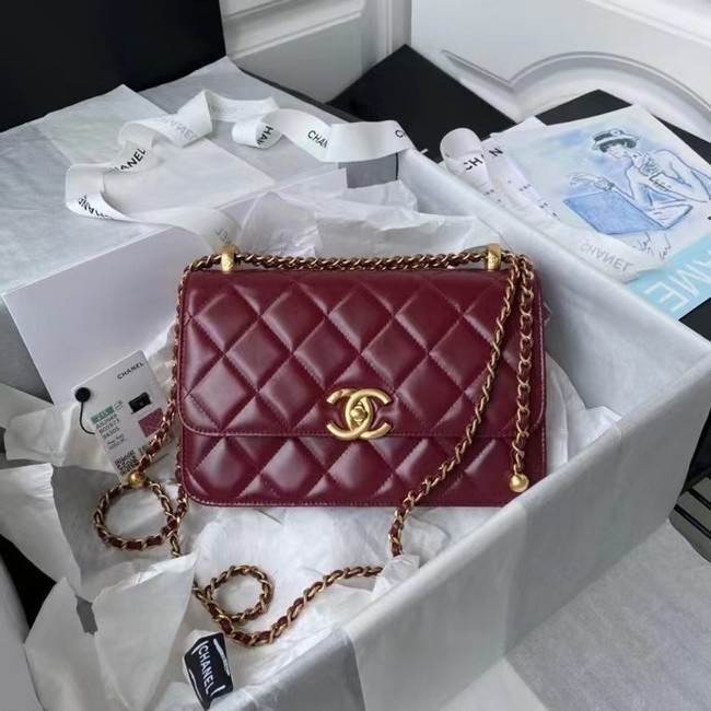 Chanel Flap Shoulder Bag Original leather AS2649 Wine