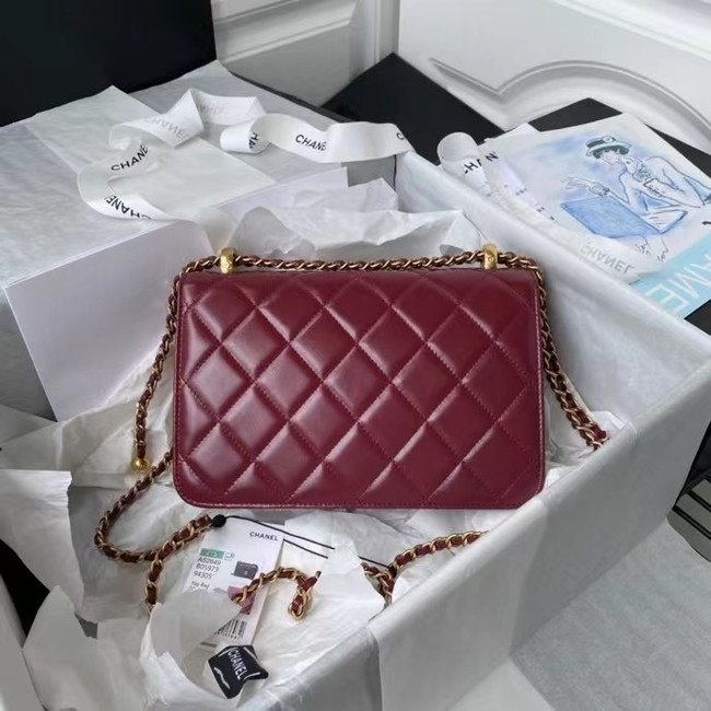 Chanel Flap Shoulder Bag Original leather AS2649 Wine