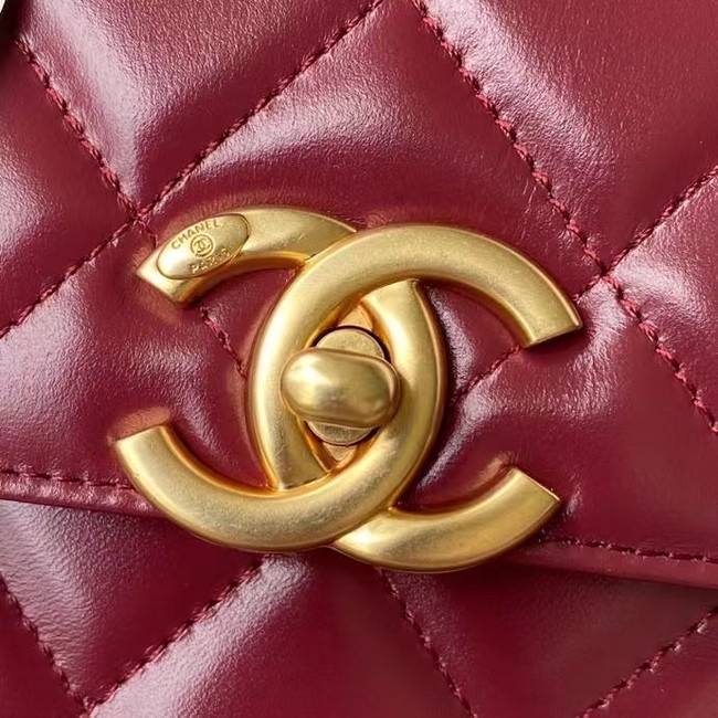 Chanel Flap Shoulder Bag Original leather AS2649 Wine