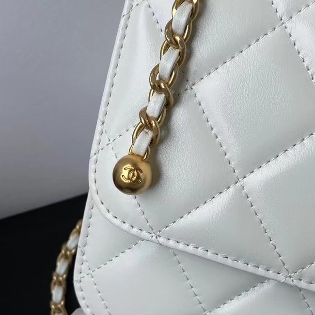 Chanel Flap Shoulder Bag Original leather AS2649 white