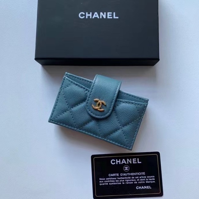 Chanel card holder AP0342 blue