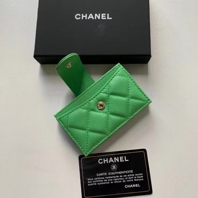Chanel card holder AP0342 green