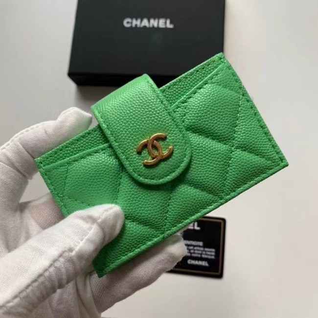 Chanel card holder AP0342 green