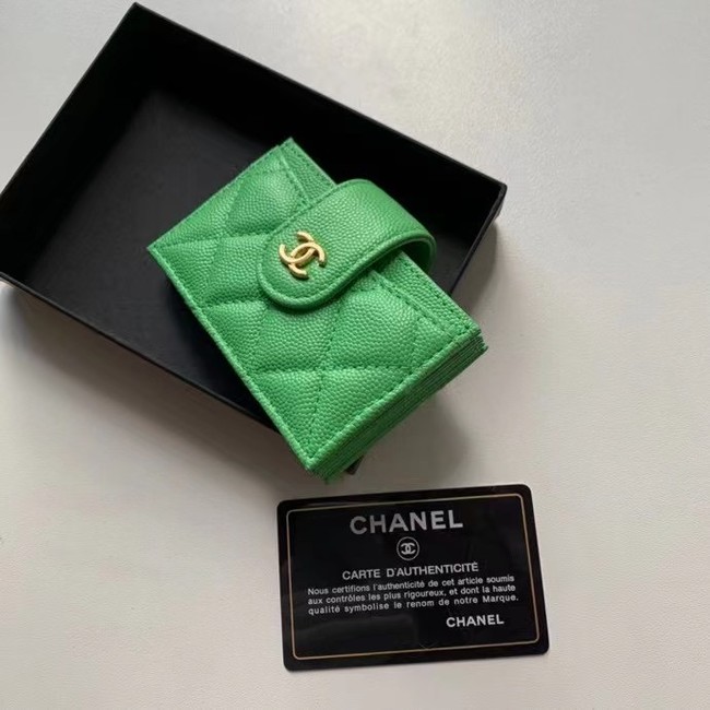 Chanel card holder AP0342 green