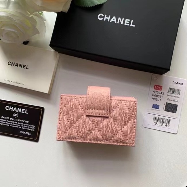 Chanel card holder AP0342 pink