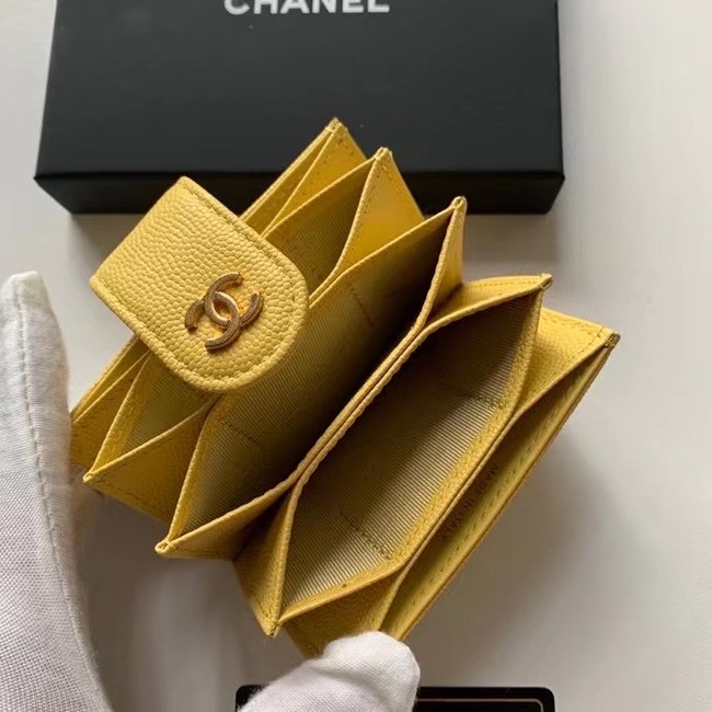 Chanel card holder AP0342 yellow