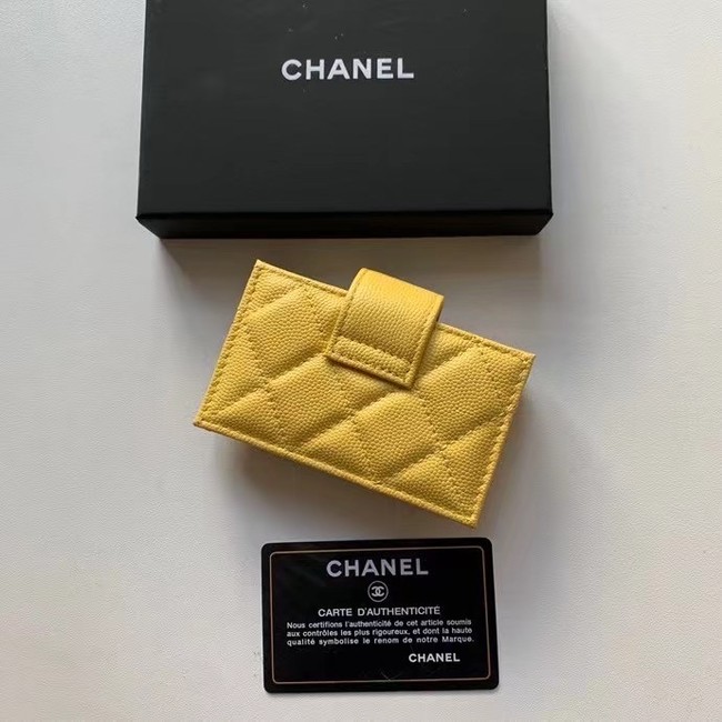 Chanel card holder AP0342 yellow