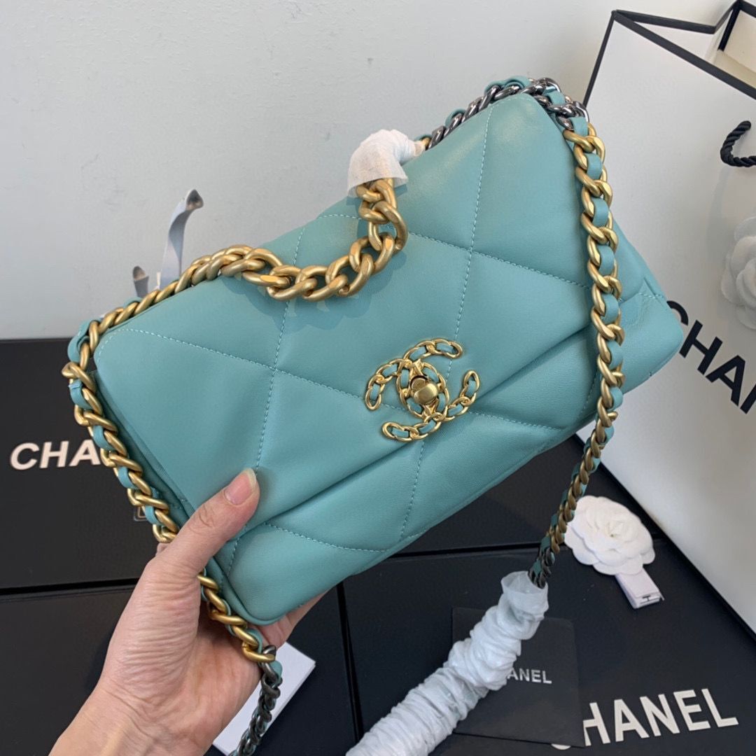 CHANEL 19 Flap Bag AS1160 AS1161 AS1162 Blue Sky