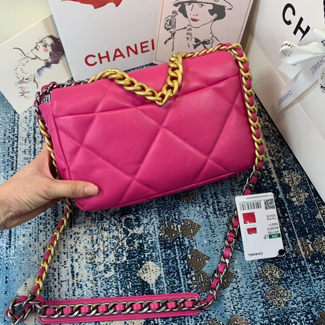 CHANEL 19 Flap Bag AS1160 AS1161 AS1162 Rose