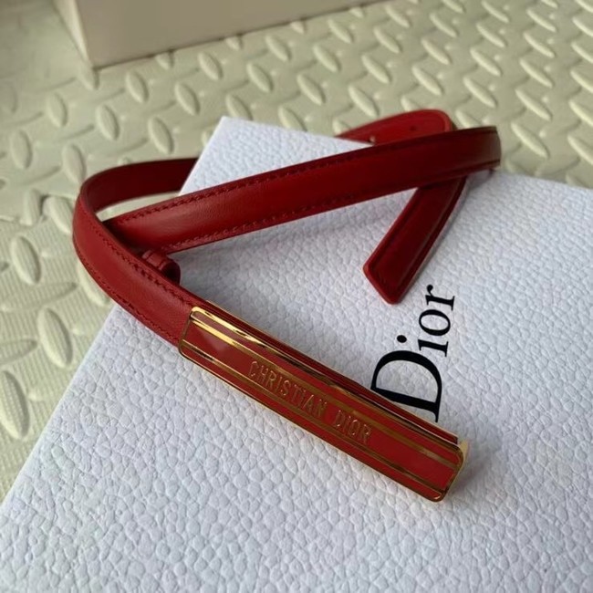 DIOR-ID BELT Raspberry Smooth Calfskin 15 MM B0109UM red