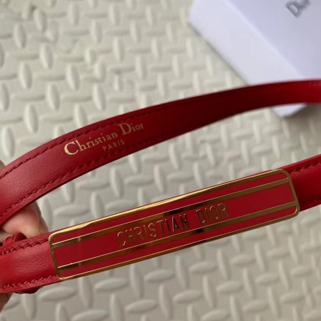 DIOR-ID BELT Raspberry Smooth Calfskin 15 MM B0109UM red