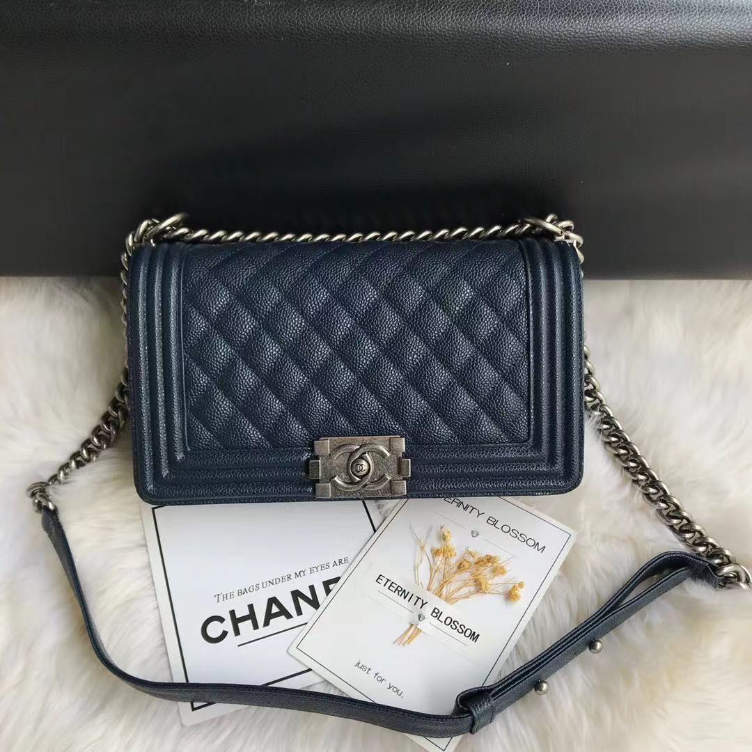 Chanel Boy Flap Shoulder Bag Original Calfskin Leather A67086 RoyalBlue