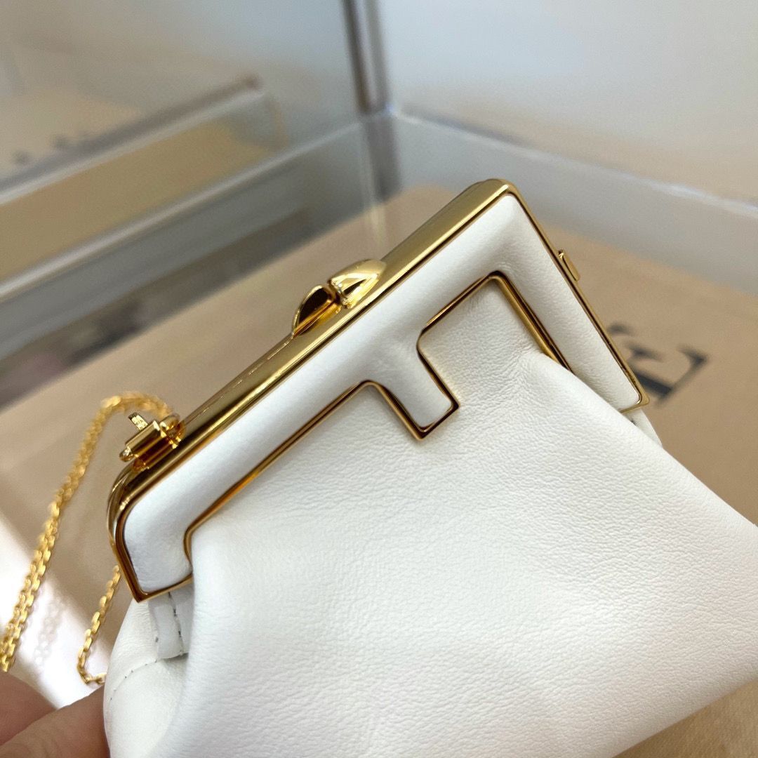 Fendi Original Leather Mini Clutch Bag 56831 White